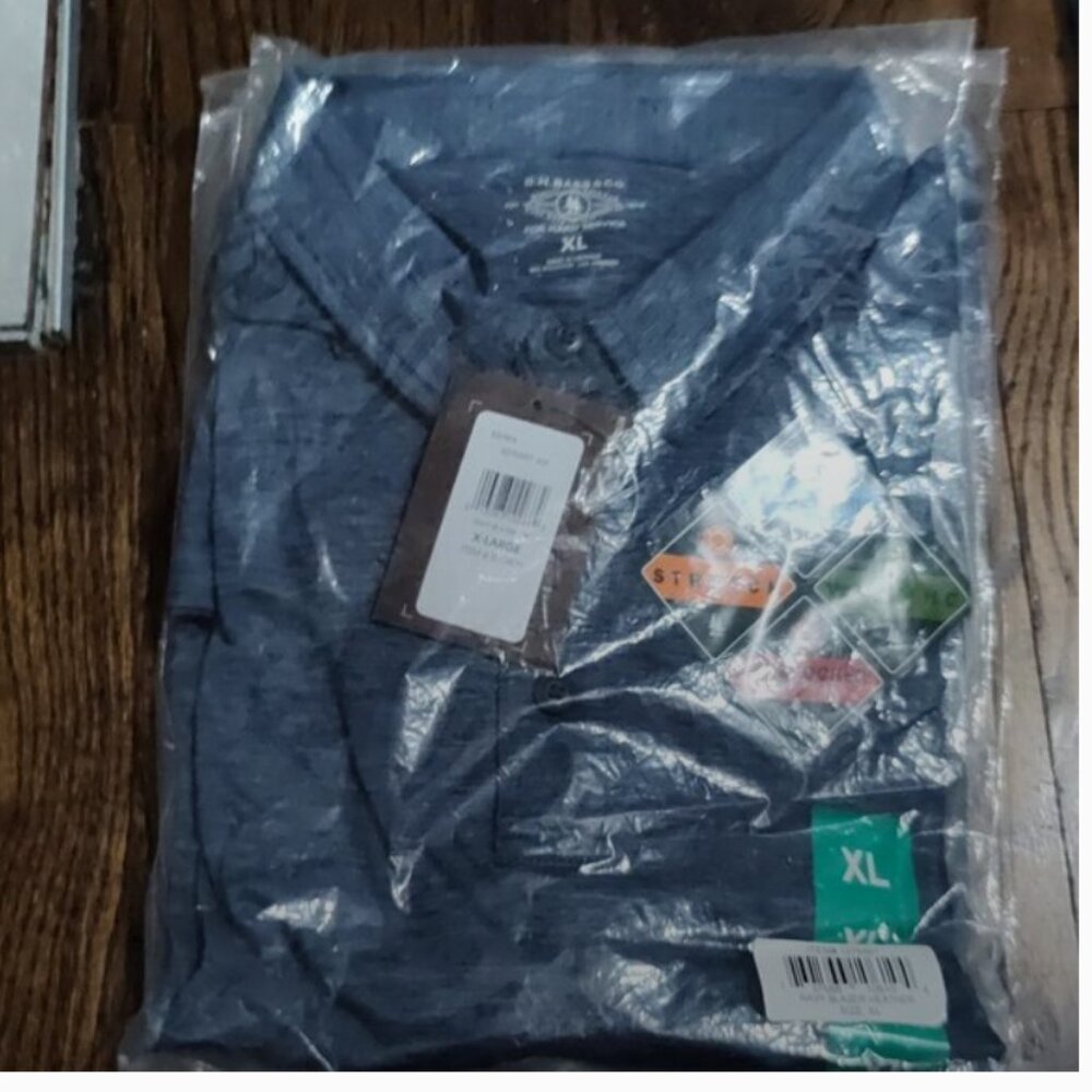 New! G.H. Bass & Co. wick polo men's boys button shirt Blue size XL X-LARGE NWT!